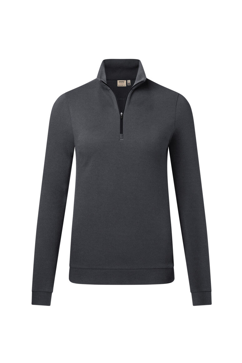 NO.335 - HAKRO Damen Zip-Longsleeve Piqué MIKRALINAR® ECO